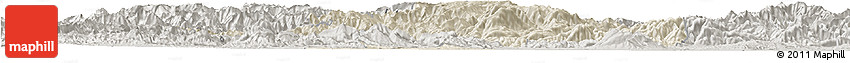 Shaded Relief Horizon Map of Mian Xian, semi-desaturated Shaded Relief Horizon Map of Mian Xian, semi-desaturated