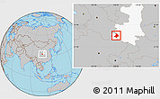 Gray Location Map of Mian Xian, highlighted parent region