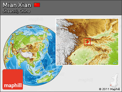 Physical Location Map of Mian Xian