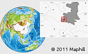 Physical Location Map of Mian Xian, highlighted country, highlighted parent region