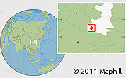 Savanna Style Location Map of Mian Xian, highlighted parent region