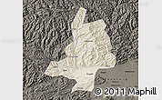 Shaded Relief Map of Mian Xian, darken