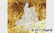 Shaded Relief Map of Mian Xian, physical outside