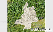 Shaded Relief Map of Mian Xian, satellite outside