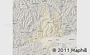 Shaded Relief Map of Mian Xian, semi-desaturated