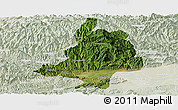 Satellite Panoramic Map of Mian Xian, lighten