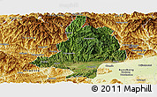 Satellite Panoramic Map of Mian Xian, physical outside