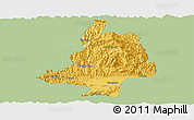 Savanna Style Panoramic Map of Mian Xian, single color outside
