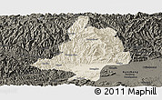 Shaded Relief Panoramic Map of Mian Xian, darken