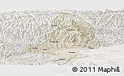 Shaded Relief Panoramic Map of Mian Xian, lighten