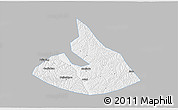 Gray 3D Map of Mizhi, single color outside