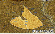 Physical 3D Map of Mizhi, darken