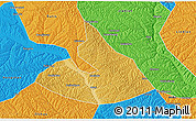 Physical 3D Map of Mizhi, political outside