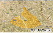 Physical 3D Map of Mizhi, satellite outside