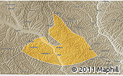 Physical 3D Map of Mizhi, semi-desaturated