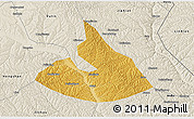 Physical 3D Map of Mizhi, shaded relief outside