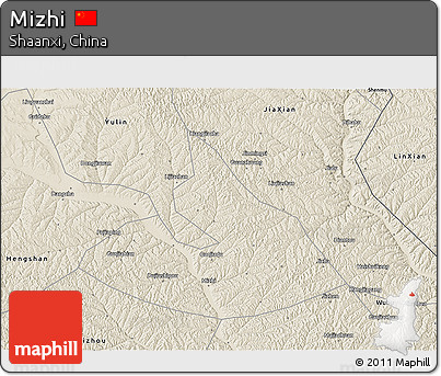 Shaded Relief 3D Map of Mizhi