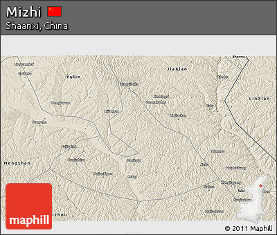 Shaded Relief 3D Map of Mizhi
