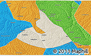 Shaded Relief 3D Map of Mizhi, political outside