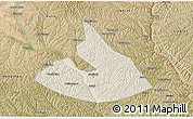 Shaded Relief 3D Map of Mizhi, satellite outside