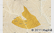 Physical Map of Mizhi, lighten