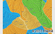 Physical Map of Mizhi, political outside