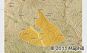 Physical Map of Mizhi, satellite outside