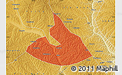 Political Map of Mizhi, physical outside