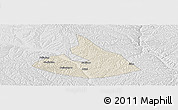 Shaded Relief Panoramic Map of Mizhi, lighten, desaturated