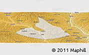 Shaded Relief Panoramic Map of Mizhi, physical outside