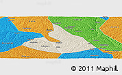 Shaded Relief Panoramic Map of Mizhi, political outside
