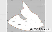 Gray Simple Map of Mizhi, cropped outside