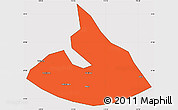 Political Simple Map of Mizhi, cropped outside