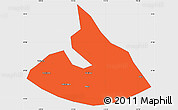 Political Simple Map of Mizhi, single color outside