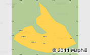 Savanna Style Simple Map of Mizhi, single color outside