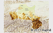 Physical 3D Map of Nanzheng, lighten