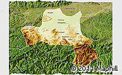 Physical 3D Map of Nanzheng, satellite outside