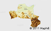 Physical 3D Map of Nanzheng, single color outside