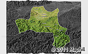 Satellite 3D Map of Nanzheng, darken, desaturated