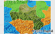 Satellite 3D Map of Nanzheng, political outside