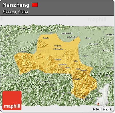 Savanna Style 3D Map of Nanzheng