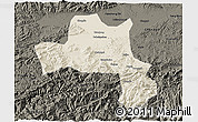 Shaded Relief 3D Map of Nanzheng, darken