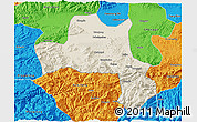Shaded Relief 3D Map of Nanzheng, political outside