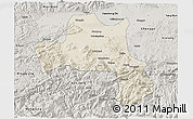 Shaded Relief 3D Map of Nanzheng, semi-desaturated