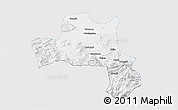 Silver Style 3D Map of Nanzheng, single color outside