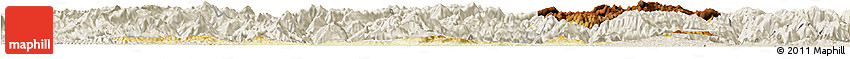 Physical Horizon Map of Nanzheng, shaded relief outside