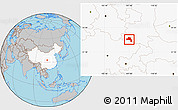 Gray Location Map of Nanzheng, highlighted country