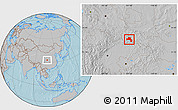 Gray Location Map of Nanzheng, hill shading