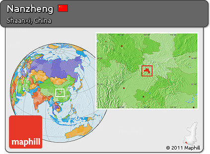 Political Location Map of Nanzheng