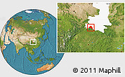 Satellite Location Map of Nanzheng, highlighted parent region